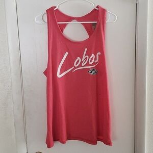 Rivalry Threads New Mexico Lobos Twist Open Back Tank in Red Space Dye Size L